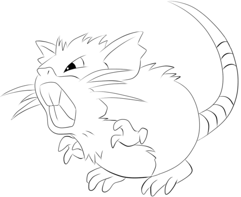 Raticate Coloring page