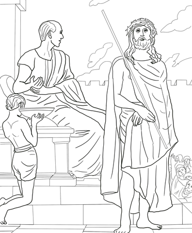 First Station - Jesus is Condemned to Death Coloring page