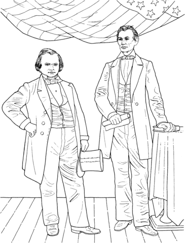 Lincoln - Douglas Debates Coloring page