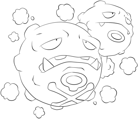 Weezing Coloring page