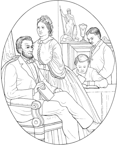 Abraham and Mary Todd Lincoln Coloring page