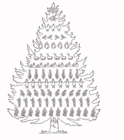 12 Days of Christmas  Coloring page
