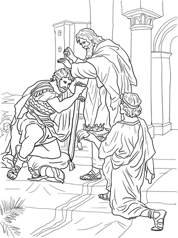 David is Crowned King Coloring page