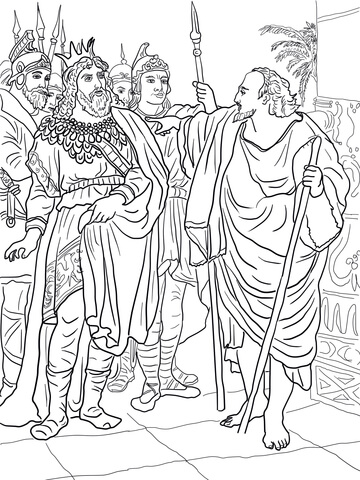 Elijah and King Ahab Coloring page