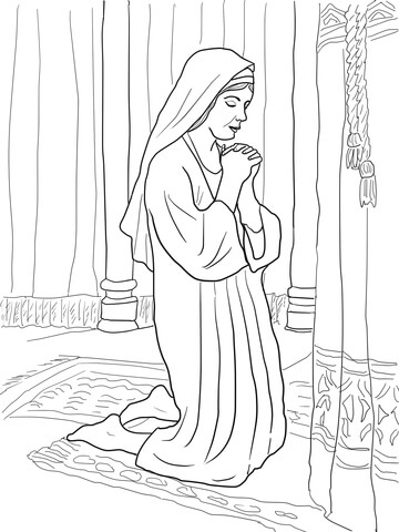 Hannah Prays for a Son Coloring page