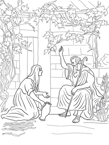 Elijah and the Widow of Zarephath Coloring page
