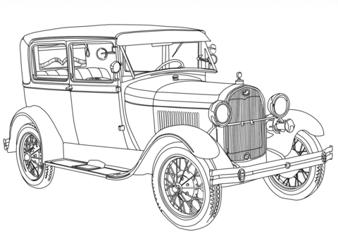 1928 Ford Model A Coloring page