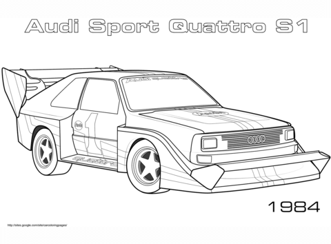 1984 Audi Sport Quattro S1 Coloring page