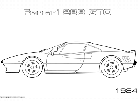1984 Ferrari 288 GTO Coloring page