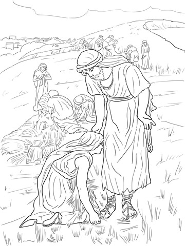 Ruth and Boaz Coloring page