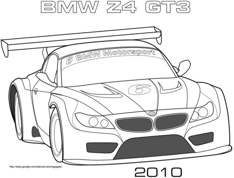 2010 BMW Z4 GT3 Coloring page