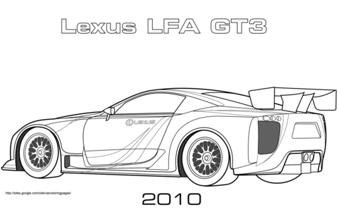 2010 Lexus LFA GT3 Coloring page