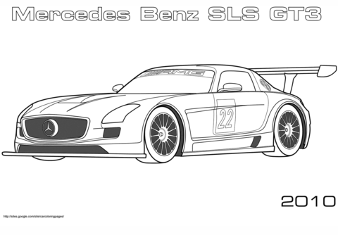 2010 Mercedes-Benz SLS GT3 Coloring page