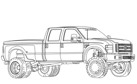 2012 Ford F350 Dually Lifted Coloring page