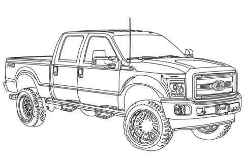 2014 Ford F250 Lifted Coloring page