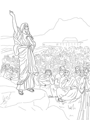 Moses Speaks to the People Coloring page