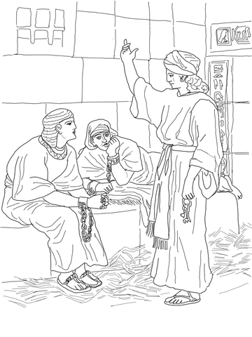 Joseph in Prison Coloring page