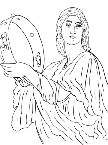 Miriam Celebrates the Crossing of Red Sea Coloring page
