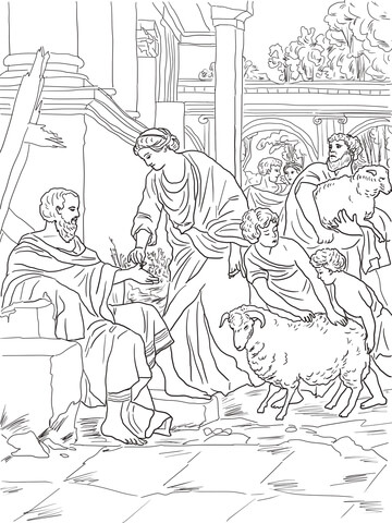 Job Restored to Prosperity Coloring page