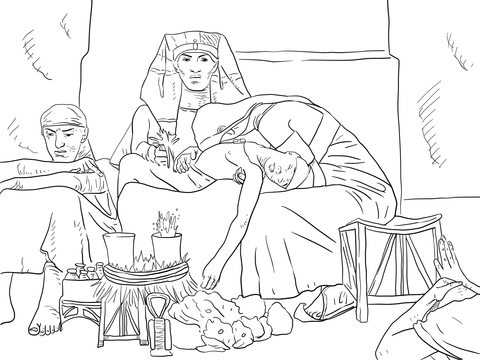 Death of the Pharaoh Firstborn Son Coloring page