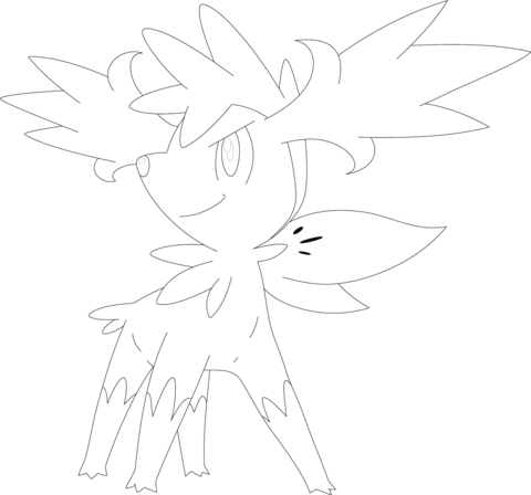 Shaymin in Sky Form Coloring page