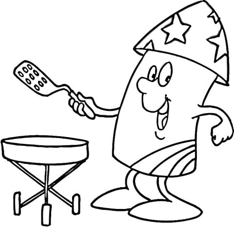 4th of July Bbq  Coloring page