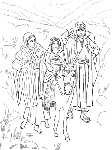 Holy Family Returns to Nazareth from Egypt Coloring page