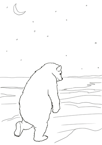 Bear Returns to His Cave Coloring page