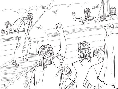 Jonah Runaway from God Coloring page