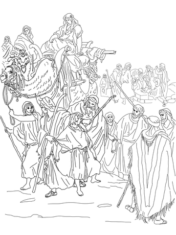 Joseph is Sold into Slavery by His Brothers Coloring page