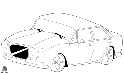'60s-'70s Style Car Coloring page