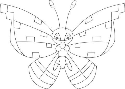 Vivillon with the Tundra Pattern Coloring page