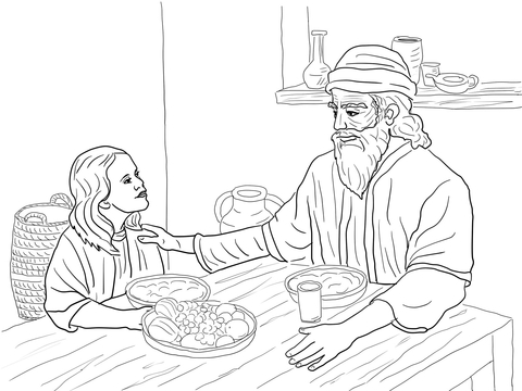 Esther and Mordecai Coloring page