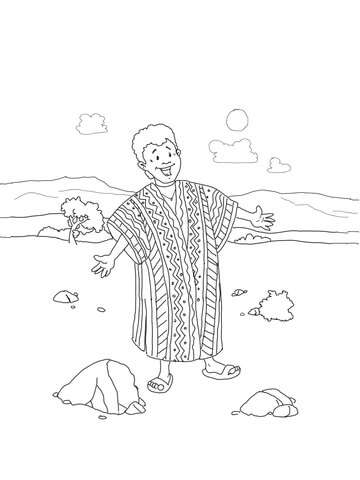 Joseph Coat of Many Colors Coloring page