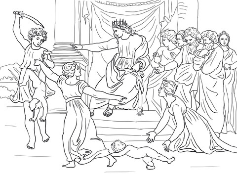 Judgment of Solomon Coloring page