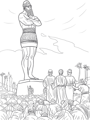 Daniel's Friends Refused to Worship the Statue Coloring page