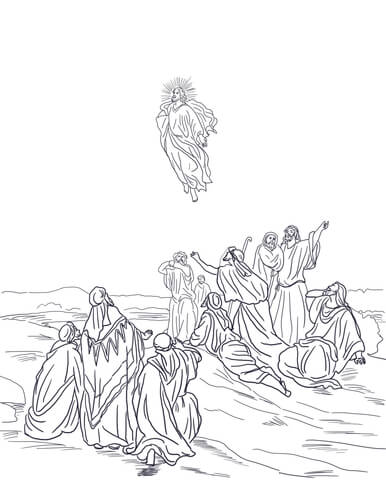 Jesus Ascension Into Heaven Coloring page