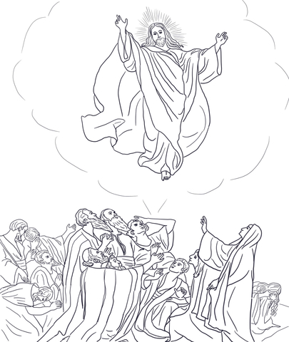 Jesus Ascends to Heaven Coloring page