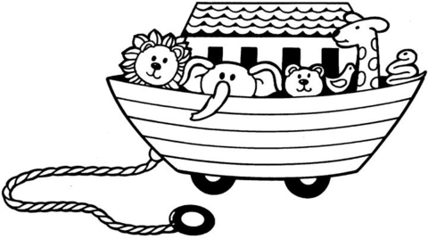 All The Toys In The Boat  Coloring page