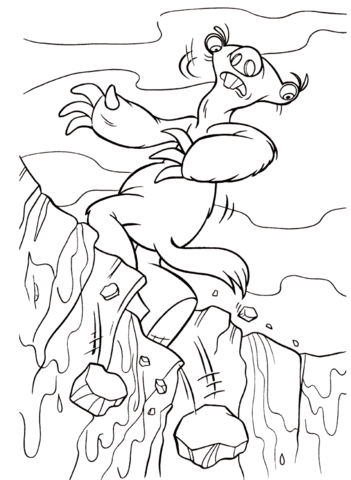 Sid on the edge of a cliff Coloring page