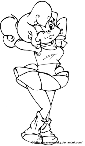 Amber from Alvin and the Chipmunks Coloring page