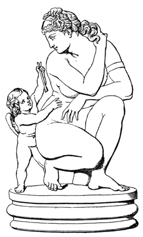 Aphrodite and Eros Coloring page