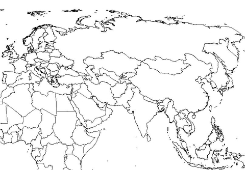 Asia Map Coloring page