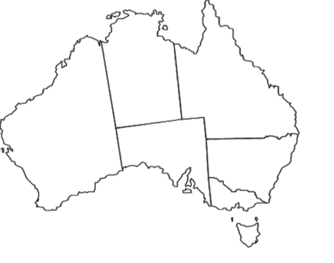 Map of Australia Coloring page