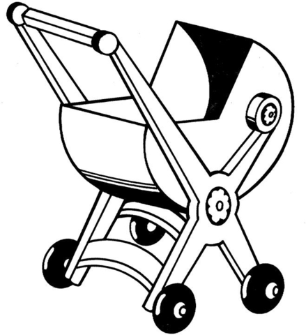 Baby Carriage kindergarten Coloring page