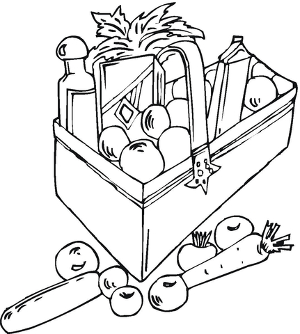 Bag With Vegetables  Coloring page