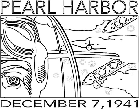 Beginning Of WWII For USA (Pearl Harbor) Coloring page