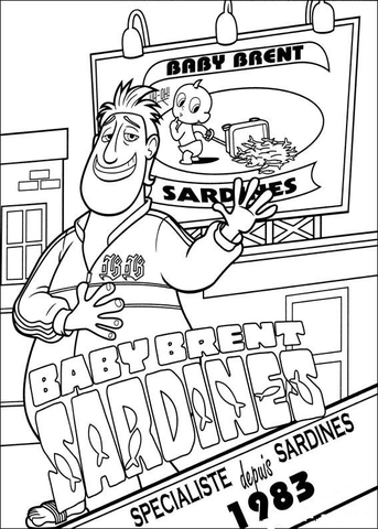 Baby Brent Sardines Coloring page