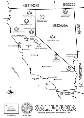 California Map  Coloring page