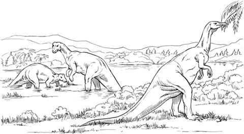 Camptosaurus Plant Eating Dinosaurs Coloring page